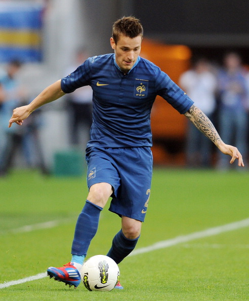 French defender Mathieu Debuchy controls